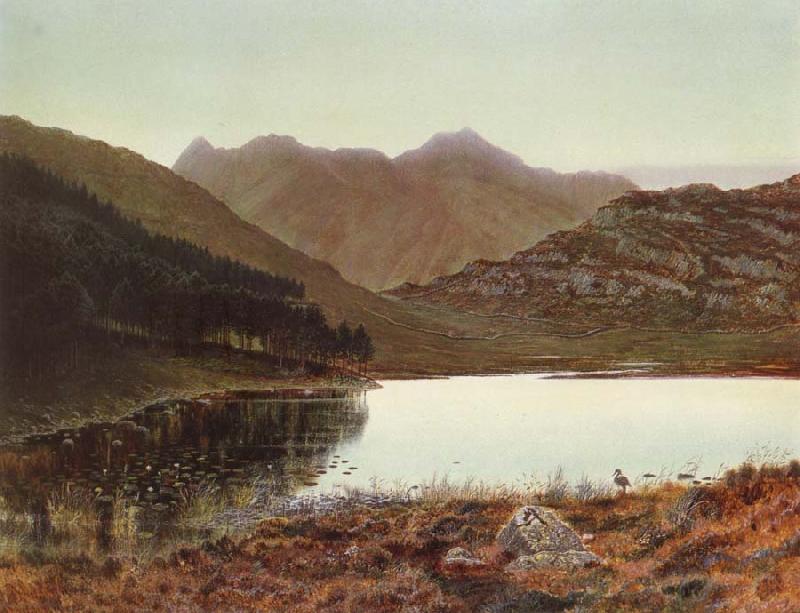 Atkinson Grimshaw Blea Tarn at First Light,Langdale Pikes in the Distance China oil painting art